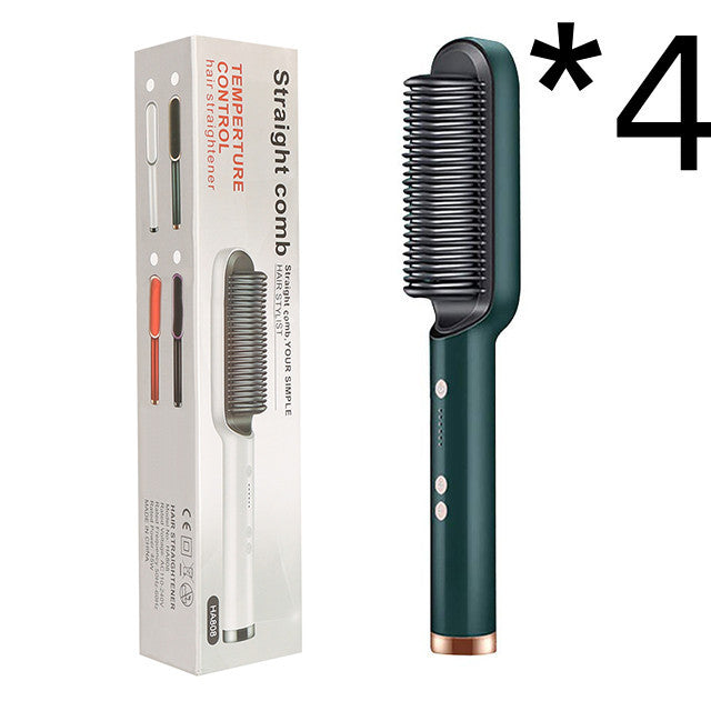 2 In 1 Hair Straightener Hot Comb & Iron Curling Tong Dual-purpose Electric Hair Brush