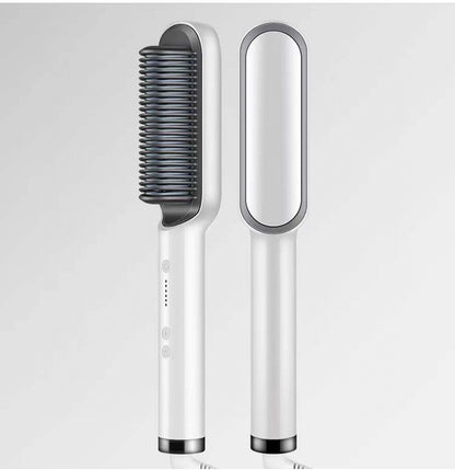 2 In 1 Hair Straightener Hot Comb & Iron Curling Tong Dual-purpose Electric Hair Brush