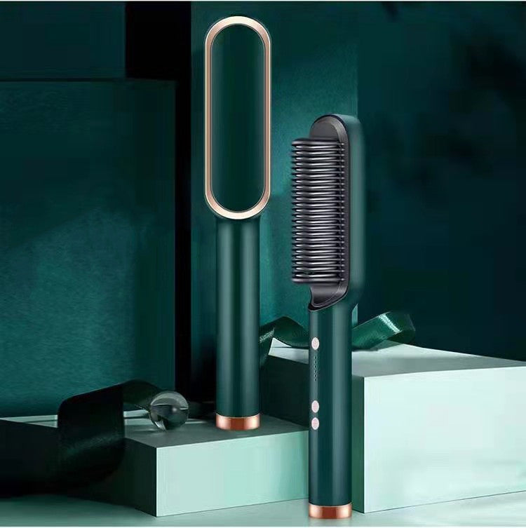 2 In 1 Hair Straightener Hot Comb & Iron Curling Tong Dual-purpose Electric Hair Brush