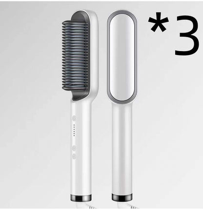 2 In 1 Hair Straightener Hot Comb & Iron Curling Tong Dual-purpose Electric Hair Brush