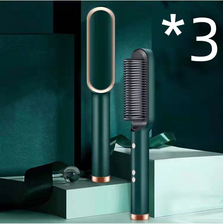 2 In 1 Hair Straightener Hot Comb & Iron Curling Tong Dual-purpose Electric Hair Brush