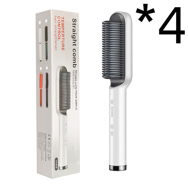 2 In 1 Hair Straightener Hot Comb & Iron Curling Tong Dual-purpose Electric Hair Brush