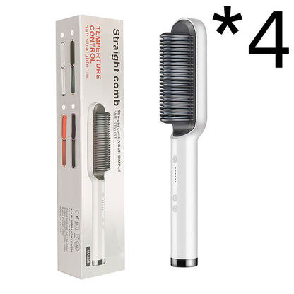 2 In 1 Hair Straightener Hot Comb & Iron Curling Tong Dual-purpose Electric Hair Brush