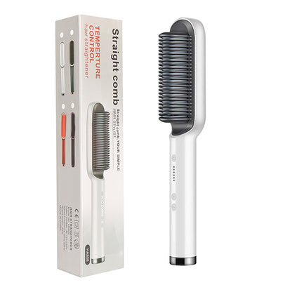 2 In 1 Hair Straightener Hot Comb & Iron Curling Tong Dual-purpose Electric Hair Brush