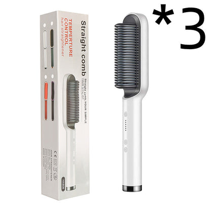 2 In 1 Hair Straightener Hot Comb & Iron Curling Tong Dual-purpose Electric Hair Brush
