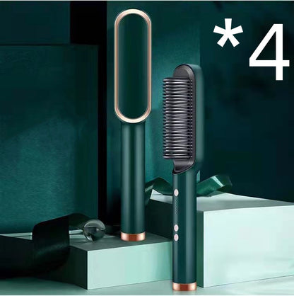 2 In 1 Hair Straightener Hot Comb & Iron Curling Tong Dual-purpose Electric Hair Brush