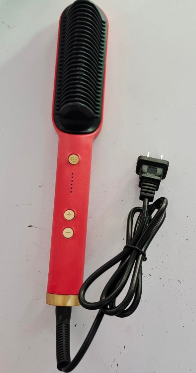 2 In 1 Hair Straightener Hot Comb & Iron Curling Tong Dual-purpose Electric Hair Brush