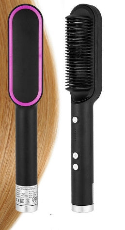 2 In 1 Hair Straightener Hot Comb & Iron Curling Tong Dual-purpose Electric Hair Brush