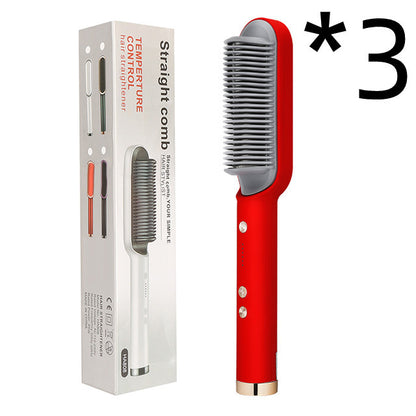 2 In 1 Hair Straightener Hot Comb & Iron Curling Tong Dual-purpose Electric Hair Brush